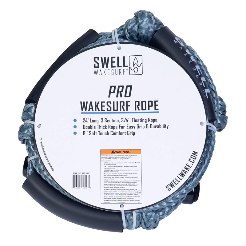 SWELL Wakesurf Pro Wakesurf Rope - 24' 3 Section 3/4" Line (Grey) - Image 4